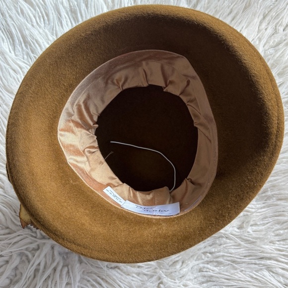 Peter Bettley Vintage Brown Felt Rabbit Fur Floral Fascinators Hat One Size main image 8